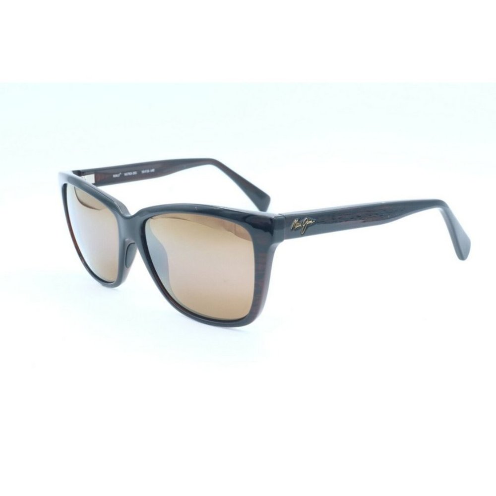 Maui Jim Jacaranda MJ763-26S Square Black Sunglasses Polarized HCL® Bronze Lens